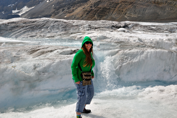 Karen Duquette on The Athabasca Glacier